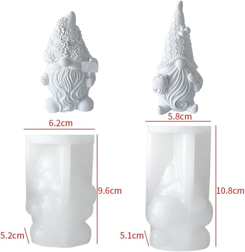 RKPM HOMES RKPM HOMES Gnome Dwarf Christmas Candle Mold I 3D Fondant Faceless Santa Claus Silicone Scented Wax Mould I for DIY Handmade Ornament Cake Dcor Aromatherapy Soap Resin Art Craft Home Dcor B - Image 2