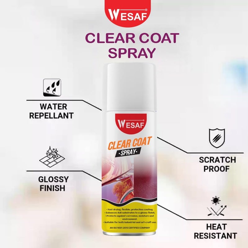 Wesaf Clear Coat Spray Quick Drying, Transparent, Glossy Coating, Protects From Moisture, Corrosion, Dust & Contaminants Grade-8090(250GM) - Image 2