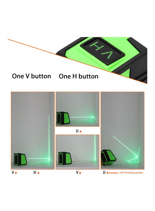 2-Lines Multifunctional Laser Level Tool Green/Black - Image 2