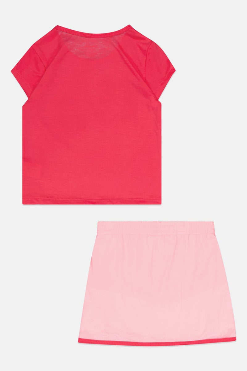 bebe Kids Girl 2 Pcs Cap Sleeve Outdoor Top And Skort Set, Multicolor - Image 2