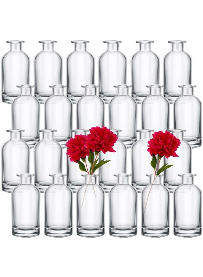 Mimorou 24 Pack Glass Living Bud Vases Bulk Flower Small Vase Clear Vase, Glass Jar Vases Centerpiece Table Home Glass Decoration for Rustic Wedding Reception (2 x 2.8 in) - Image 1