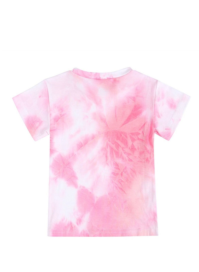 KIDS TALES طقم تي شيرت أطفال قصير الأكمام موضة باللون الوردي - Image 2