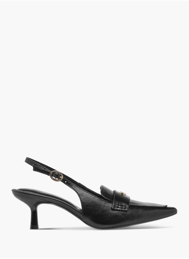 Celeste Women's Logo Detail Slingback Shoes with Buckle Closure  - Image 3