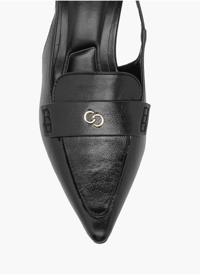 Celeste Women's Logo Detail Slingback Shoes with Buckle Closure  - Image 4