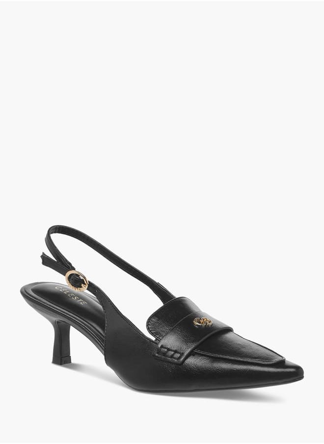 Celeste Women's Logo Detail Slingback Shoes with Buckle Closure  - Image 2