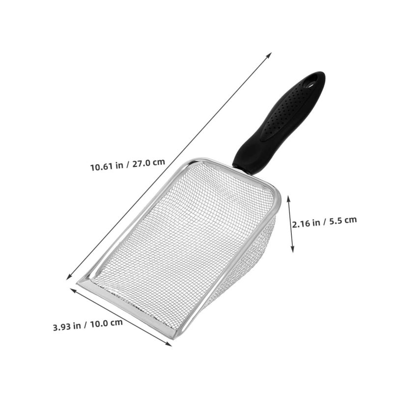 2 Pcs Stainless Steel Cat Litter Scoop Mesh Ergonomic Shovels For Quick Pet Waste Cleanup Durable Easy Handling - Image 3