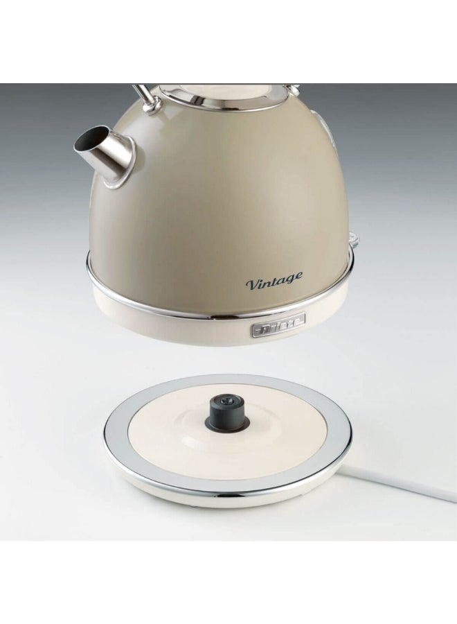 أريتي 2000W Vintage Electric Kettle Beige 1.7 Liter 00C287703ARAS 1.7 L 2000 W 00C287703ARAS beige - Image 2