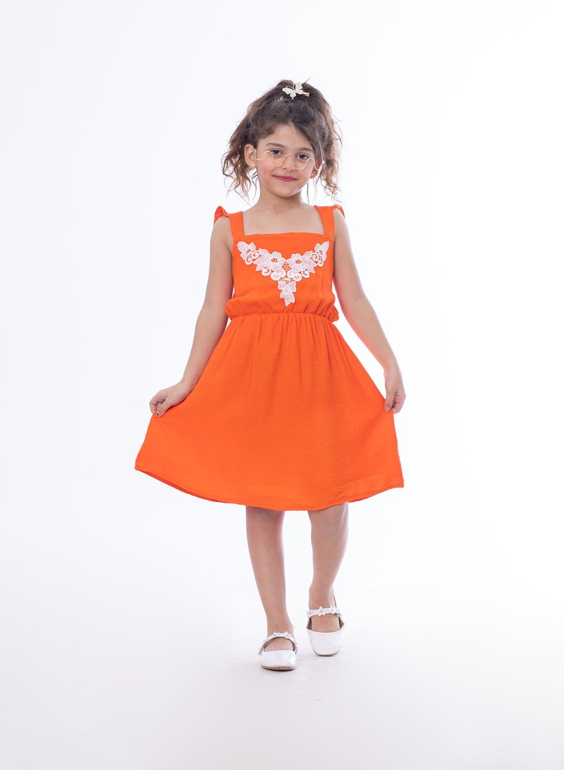 BCC BEBO_Embroidery dress dress_Orange - Image 3