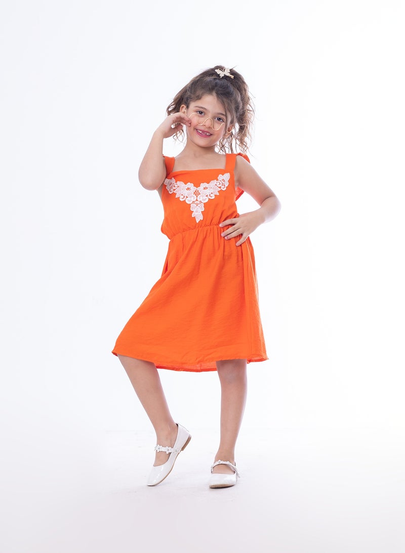 BCC BEBO_Embroidery dress dress_Orange - Image 1