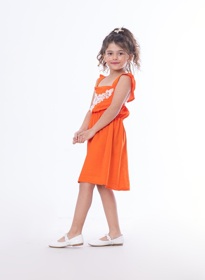 BCC BEBO_Embroidery dress dress_Orange - Image 2