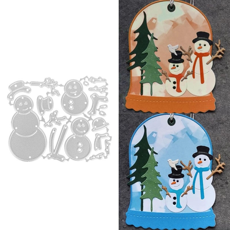 Winter Snowman Metal Cutting Die Cuts DIY Crafts Winter Snowman Scrapbook Paper Cards Cutting Dies Cut Stencils for DIY Embossing Card Making Book Tags Decorative Paper Dies Scrapbooking
