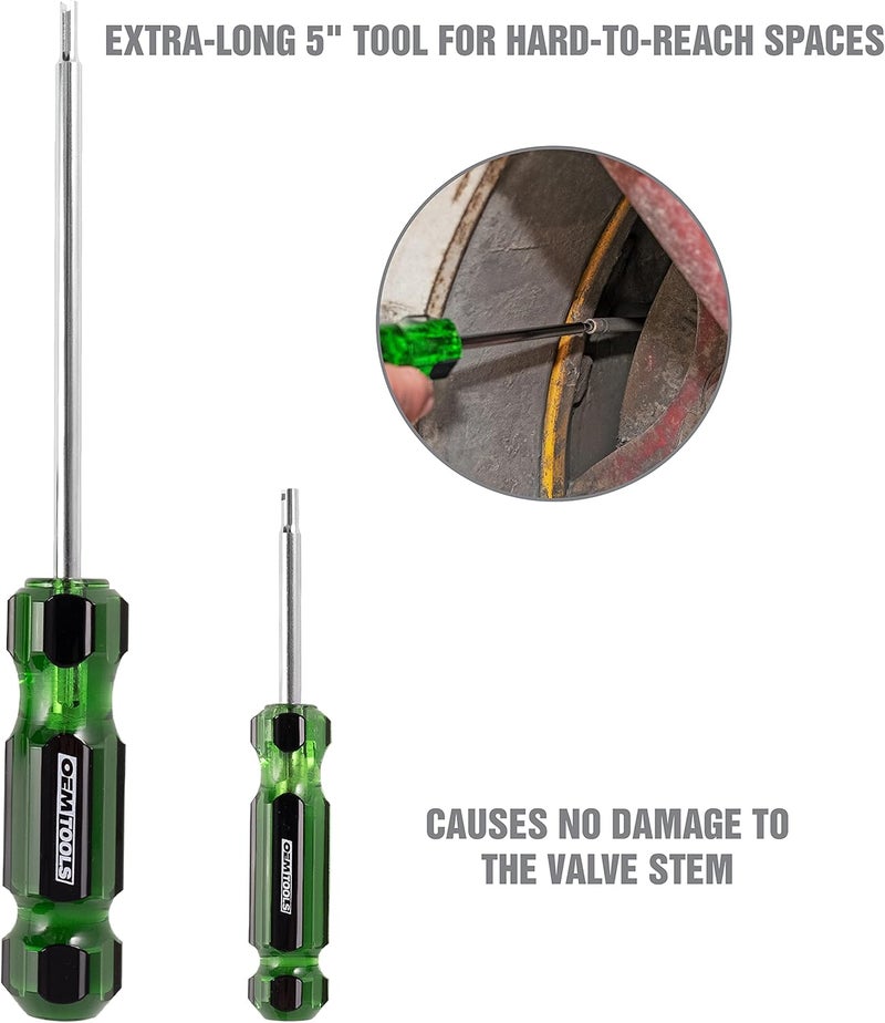 OEMTOOLS 22589 Tire Valve Core Tool Set - 2 Piece Valve Core and Tire Valve Stem Tool - Image 3