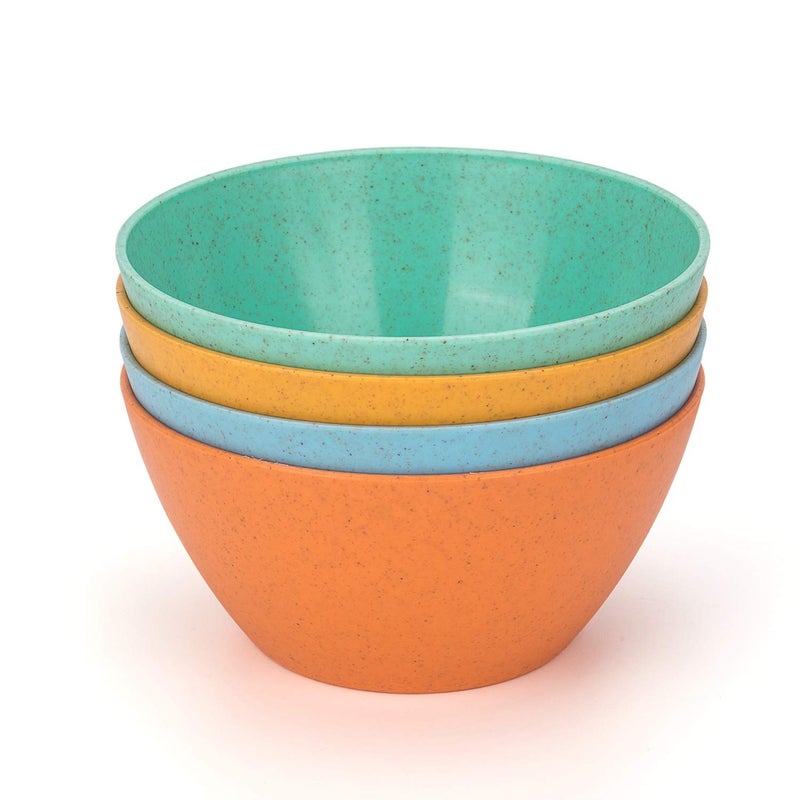 Yalin Wheat Straw Lightweight PP Bowls 28 OZ Unbreakable Cereal Bowls for Rice and Soup Dishwasher and Microwave Safe(Multi Color) (Set of 8) - Image 4