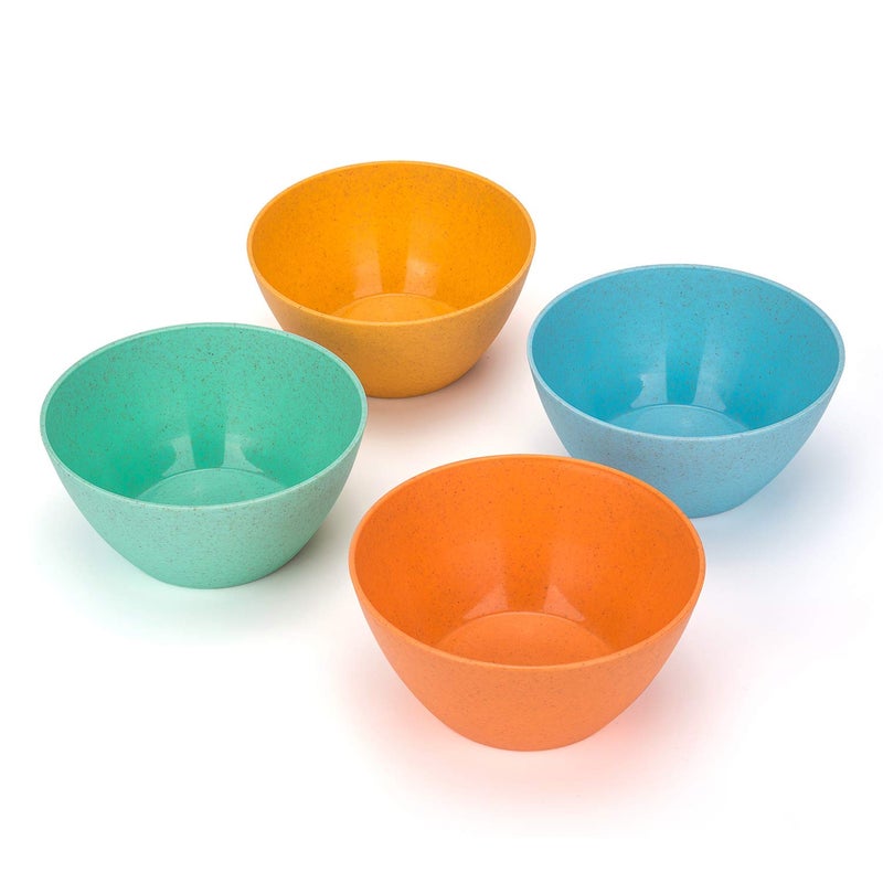 Yalin Wheat Straw Lightweight PP Bowls 28 OZ Unbreakable Cereal Bowls for Rice and Soup Dishwasher and Microwave Safe(Multi Color) (Set of 8) - Image 3