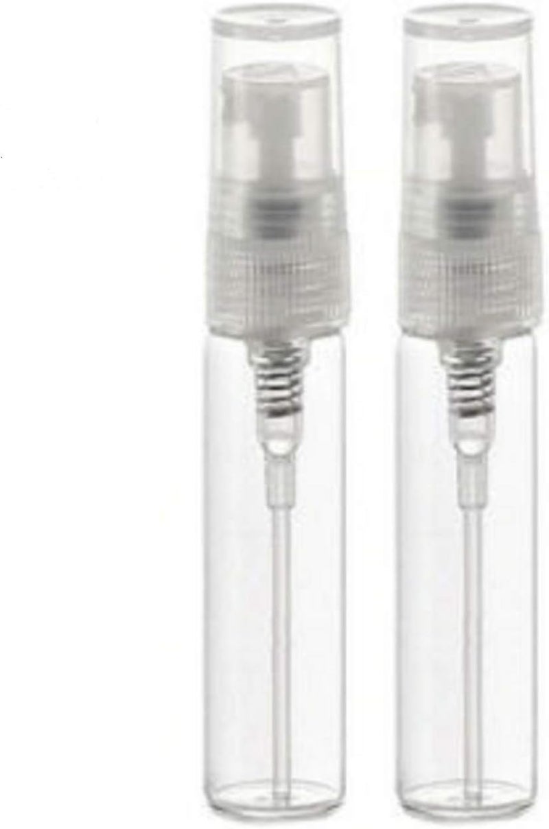 CMJ 2 x 5ml CLEAR Glass Spray Bottles Atomiser Travel Perfume Liquid Sample Atomizer UK