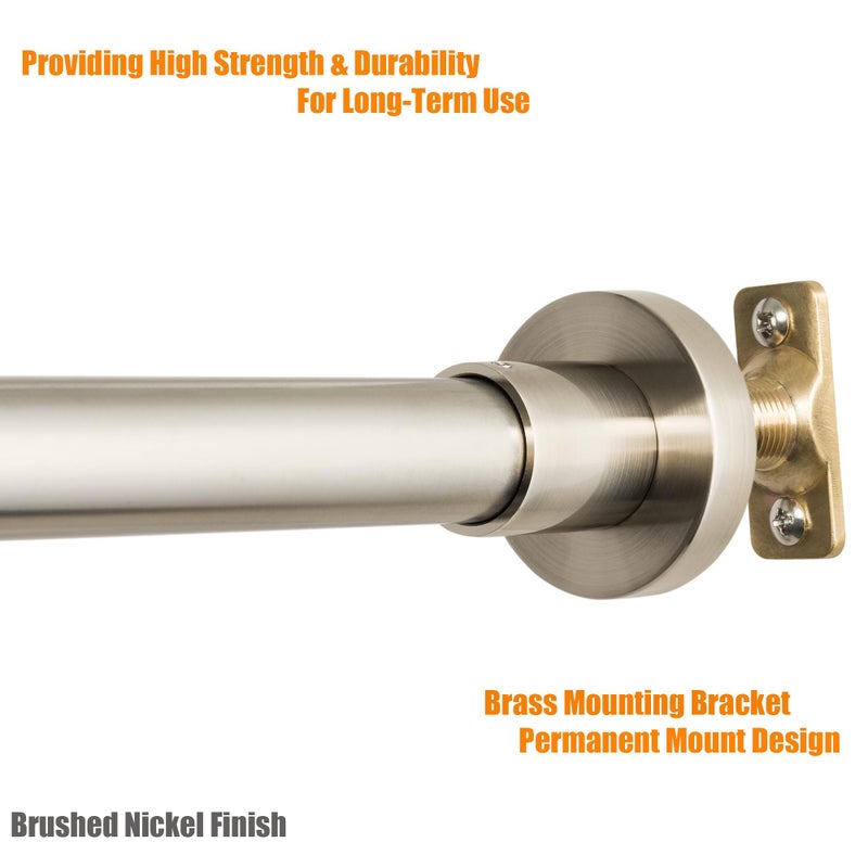 Artiwell Heavy Duty Shower Rod, Adjustable Shower Curtain Rod, Expandable 47-84 Inch, Permanent Mount Shower Rod, Never Rust Stainless Steel For Window Curtain and Closet, Brushed Nickel - Image 4
