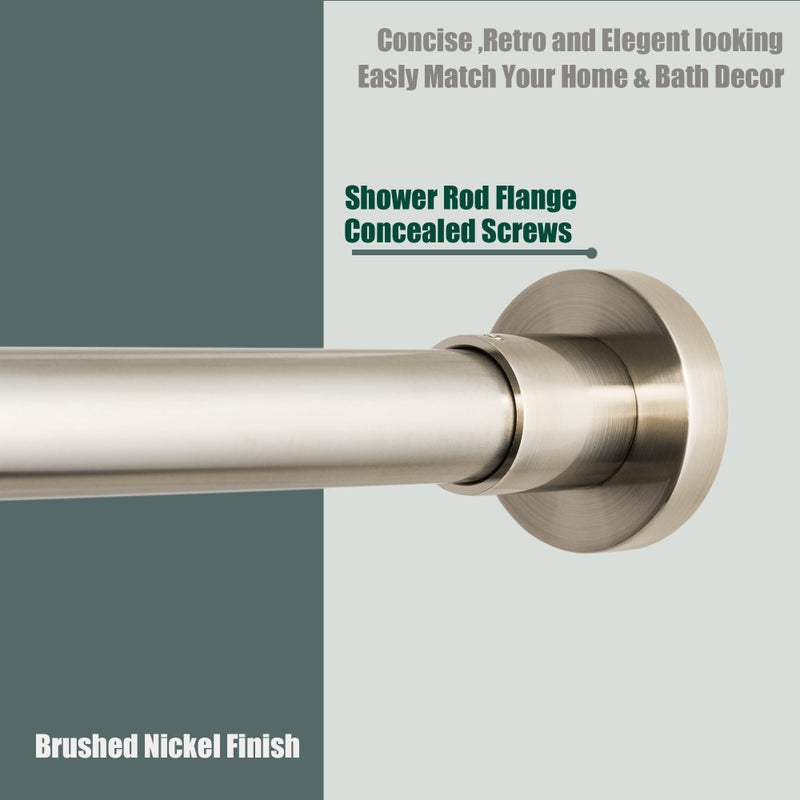 Artiwell Heavy Duty Shower Rod, Adjustable Shower Curtain Rod, Expandable 47-84 Inch, Permanent Mount Shower Rod, Never Rust Stainless Steel For Window Curtain and Closet, Brushed Nickel - Image 2