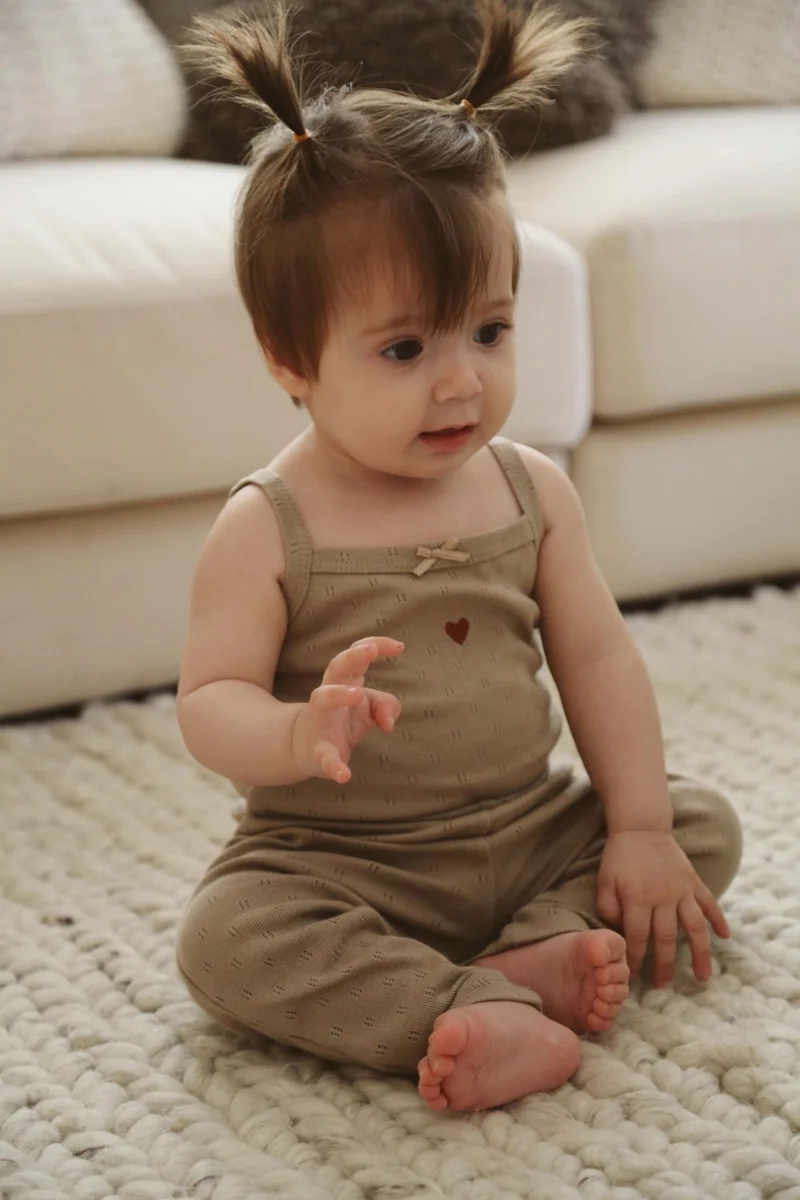 Ohlala Koala Heart Embroidered Baby Rope Suspender - Tights Set