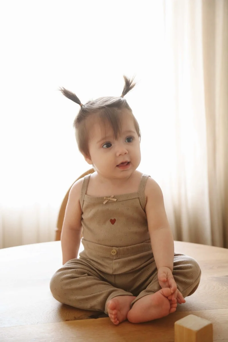 Ohlala Koala Heart Embroidered Baby Rope Suspender - Tights Set