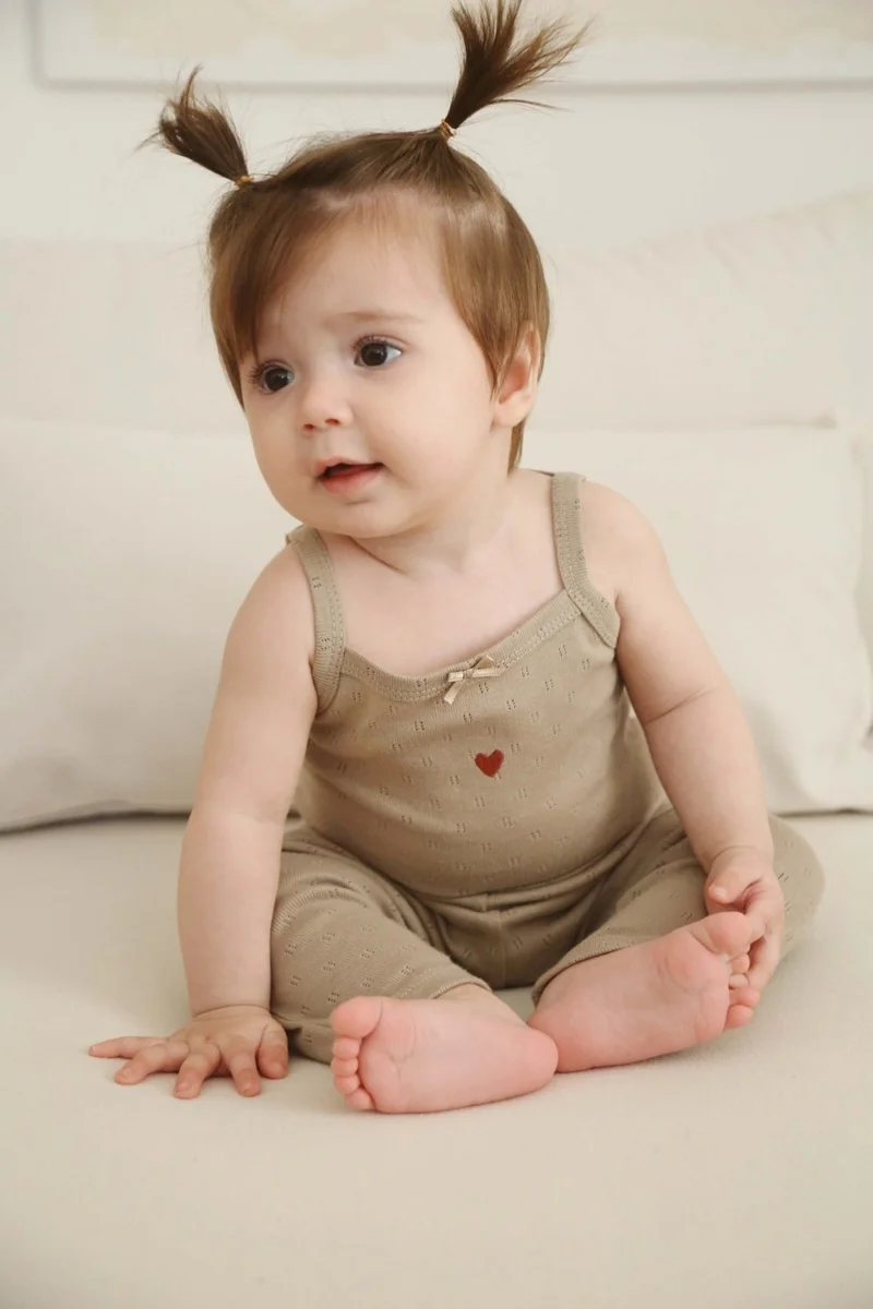 Ohlala Koala Heart Embroidered Baby Rope Suspender - Tights Set