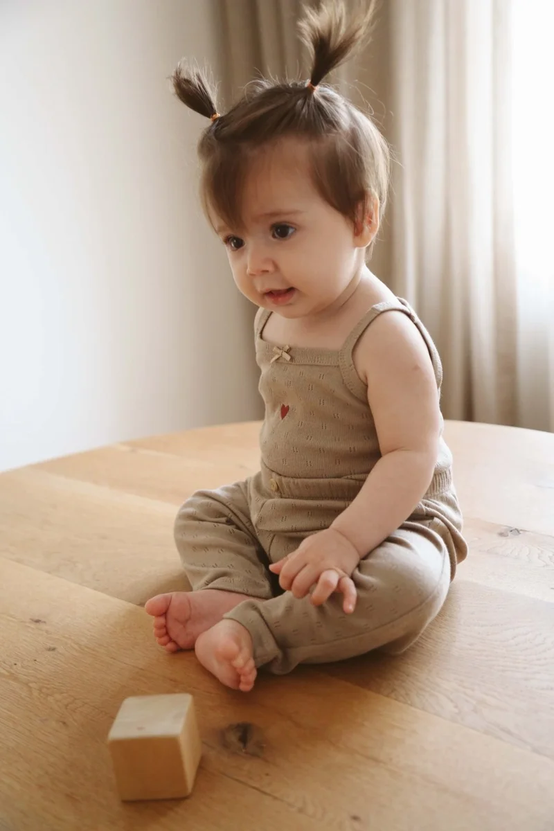 Ohlala Koala Heart Embroidered Baby Rope Suspender - Tights Set