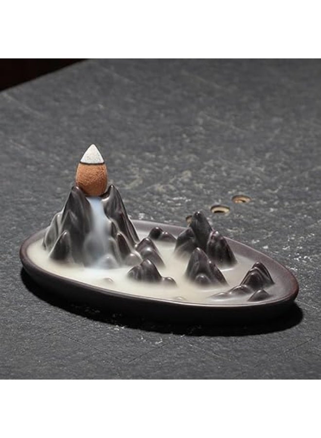 Ornaments Incense Burner, Ceramic Backflow Censer, Backflow Aromatherapy Incense Censer Holder for Home Reading Room Ornaments - Image 3