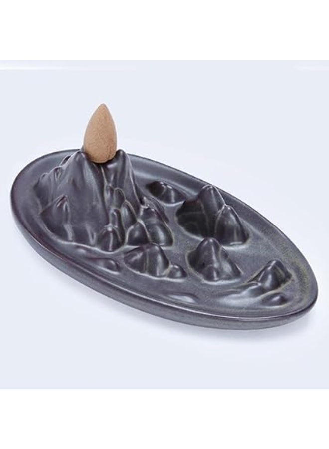Ornaments Incense Burner, Ceramic Backflow Censer, Backflow Aromatherapy Incense Censer Holder for Home Reading Room Ornaments - Image 5
