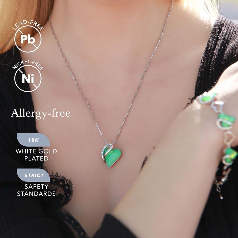Leafael Valentine's Day Gift Necklaces for Women, Infinity Love Birthstone Heart Crystal Pendant, Birthday Anniversary Jewelry for Wife, Mom, and Her, Silver Plated, 18" + 2" Adjustable Chain - Image 2