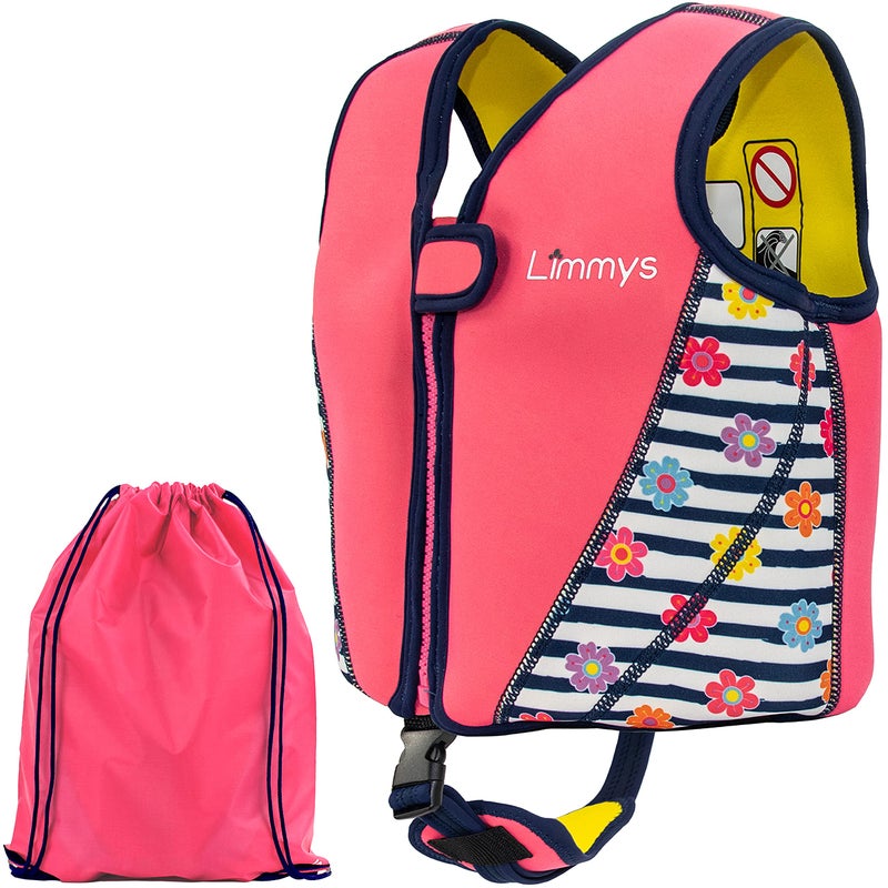 Limmys Premium Kids Swim Vest - Toddler Swim Jacket and Buoyancy Swimming Aid - Modern Design Swimming Vest for Boys, Girls and Babies - with Drawstring Bag - Image 1