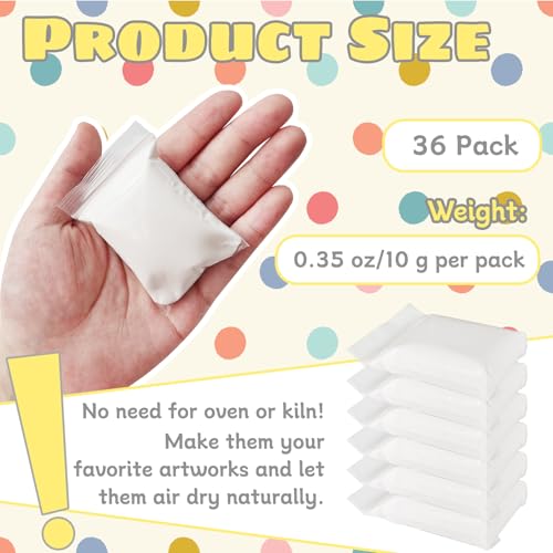 OJYUDD 36 Pack White Air Dry Foam Clay,12.6oz Modeling Foam Clay,White Soft Modeling Clay for Arts & Crafts,Birthday Gift,Family & Classroom Rewards - Image 2