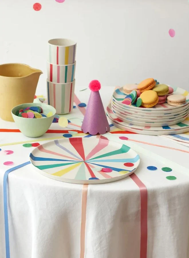 Meri Meri Bright Stripe Large Bamboo Plate