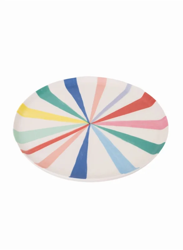 Meri Meri Bright Stripe Large Bamboo Plate