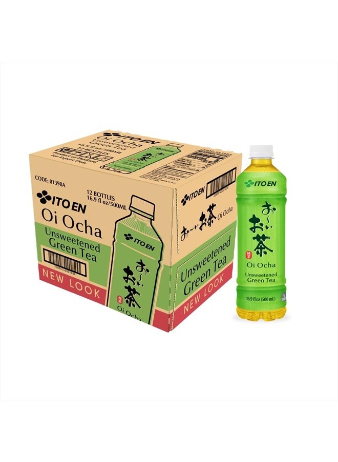 Ito En Tea Oi Ocha Green Tea, Unsweetened, 16.9 Ounce (Pack of 12) - Image 1