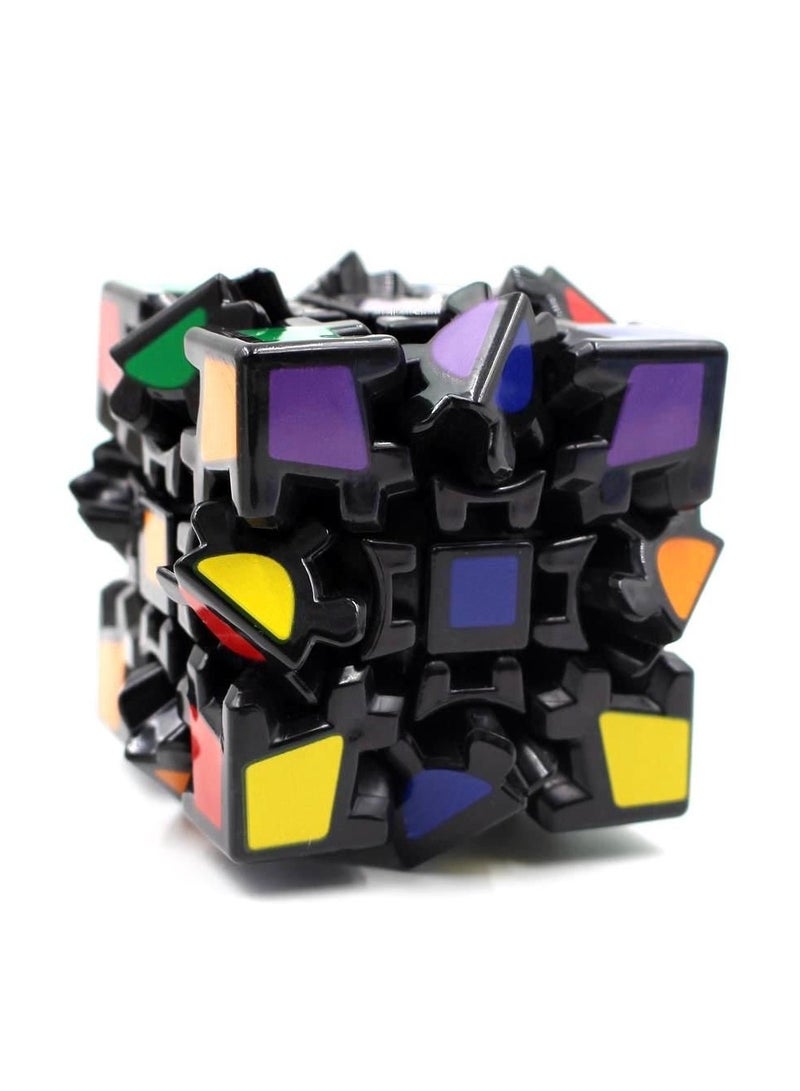 ماجيك كيوب جير 3x3 V1 كرة مستديرة سوداء 3x3 مكعب سرعة سحري بدون ملصقات - Image 4