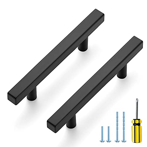 Ravinte Black Cabinet Handles 30 Pack 312 inch Matte Black Square Cabinet Pulls Kitchen Hardware 6 inch Overall Length Kitchen Drawer Pulls - Image 1