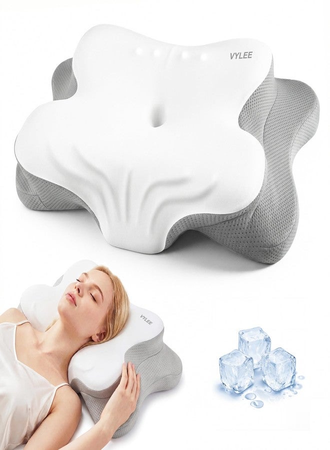 VYLEE Cervical Neck Pillow for Pain Relief, Ergonomic Memory Foam Pillow for Neck Support, Cooling Contour Orthopedic Pillow for Side, Back & Stomach Sleepers - Image 1