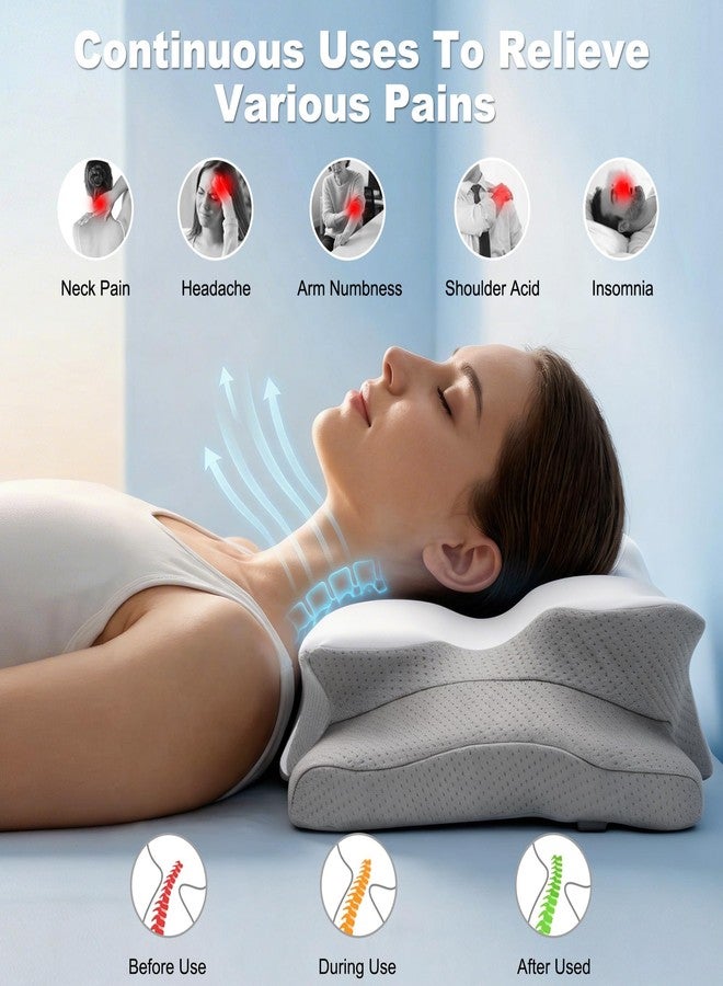 VYLEE Cervical Neck Pillow for Pain Relief, Ergonomic Memory Foam Pillow for Neck Support, Cooling Contour Orthopedic Pillow for Side, Back & Stomach Sleepers - Image 3