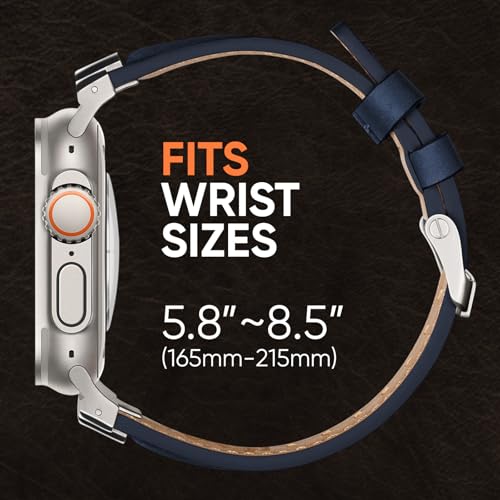 Suitisbest أشرطة جلدية Suitisbest متوافقة مع ساعة آبل الترا 49mm 46mm 45mm 44mm 42mm، حزام استبدال جلد طبيعي لساعة آبل سيريز 11 10 9 8 7 6 5 4 3 2 1، SE 3 2 1، الترا 3 2 1 - Image 4