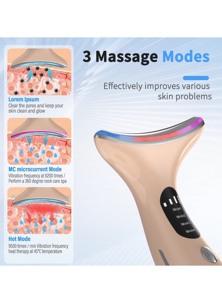 general Neck Instrument Home Beauty Instrument Facial Neck Lift Massager Importer Three-color Light Vibration Electric - Image 2