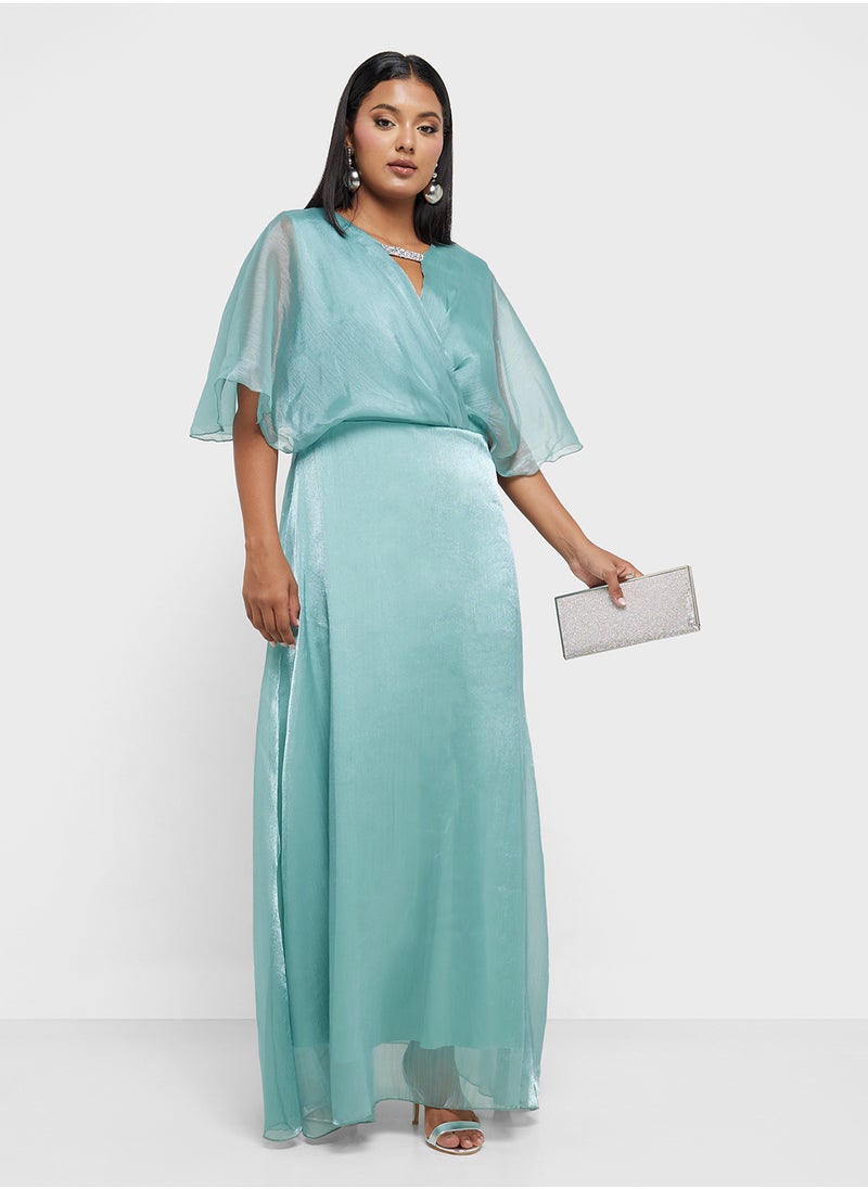 Khizana Plus Size Shimmer A-Line Dress  - Image 4