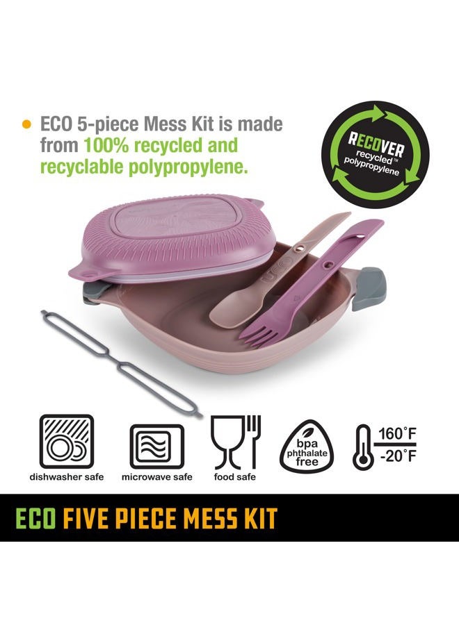 UCO Recycled ECO 5-Piece Camping and Outdoor Mess Kit with Bowl, Plate, Switch Spork Utensil Set - Image 3