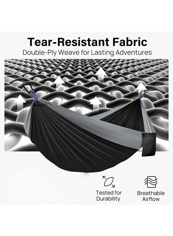 أرجوحة تخييم بسعة 500 رطل، أراجيح محمولة مع أحزمة شجرة مرفقة بحقيبة حمل، معدات أساسية للتخييم، مثالية للمشي لمسافات طويلة في الهواء الطلق والداخلي والشاطئ والسفر بحقيبة الظهر - Image 3