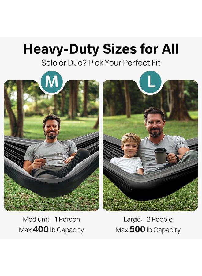 أرجوحة تخييم بسعة 500 رطل، أراجيح محمولة مع أحزمة شجرة مرفقة بحقيبة حمل، معدات أساسية للتخييم، مثالية للمشي لمسافات طويلة في الهواء الطلق والداخلي والشاطئ والسفر بحقيبة الظهر - Image 4