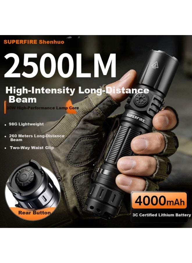 Supfire Rx27 Flashlight High Brightness Long Range Long Battery Life Outdoor Mountaineering Compact Portable Rechargeable Emergency Light - Image 5