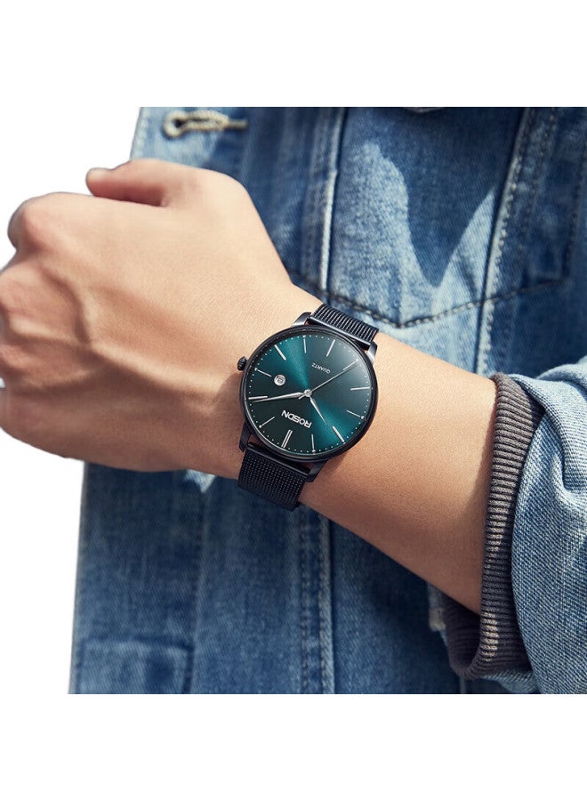 ROSDN Aurora Series Men'S Ultra-Thin Watch With Date Display, Water-Resistant Men'S Watch, Top Ten Brands, Birthday Gift For Boyfriend - Image 3