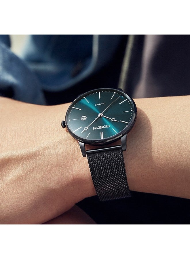 Rosdn Aurora Series Men's Ultra-thin Watch With Date Display, Water-resistant Men's Watch, Top Ten Brands, Birthday Gift For Boyfriend - Image 4