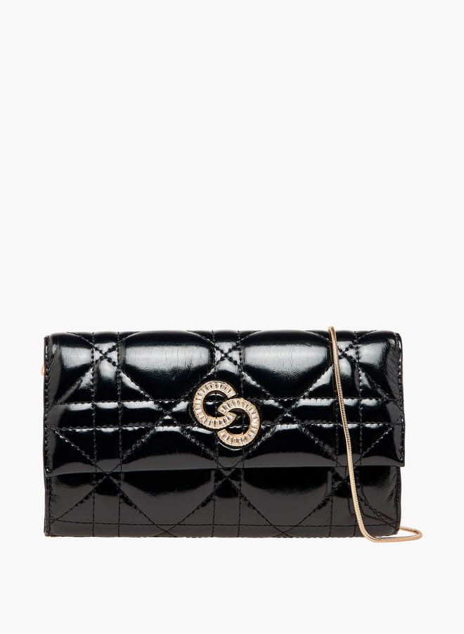 سيليست حقيبة كروس بودي نسائية مبطنة بحزام قابل للفصل وإغلاق قلاب - Image 1