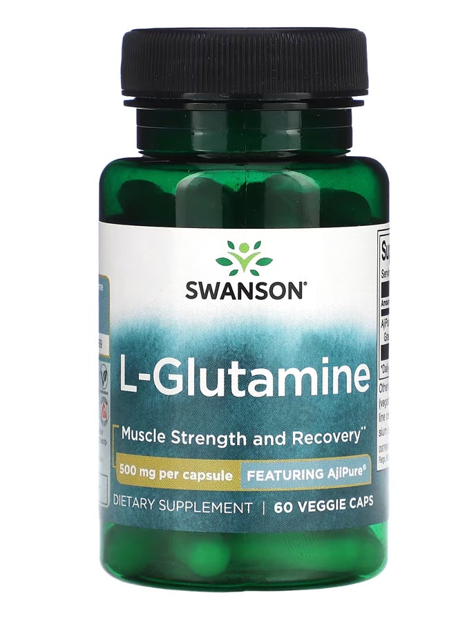 SWANSON L-Glutamine 500 mg 60 Veggie Caps