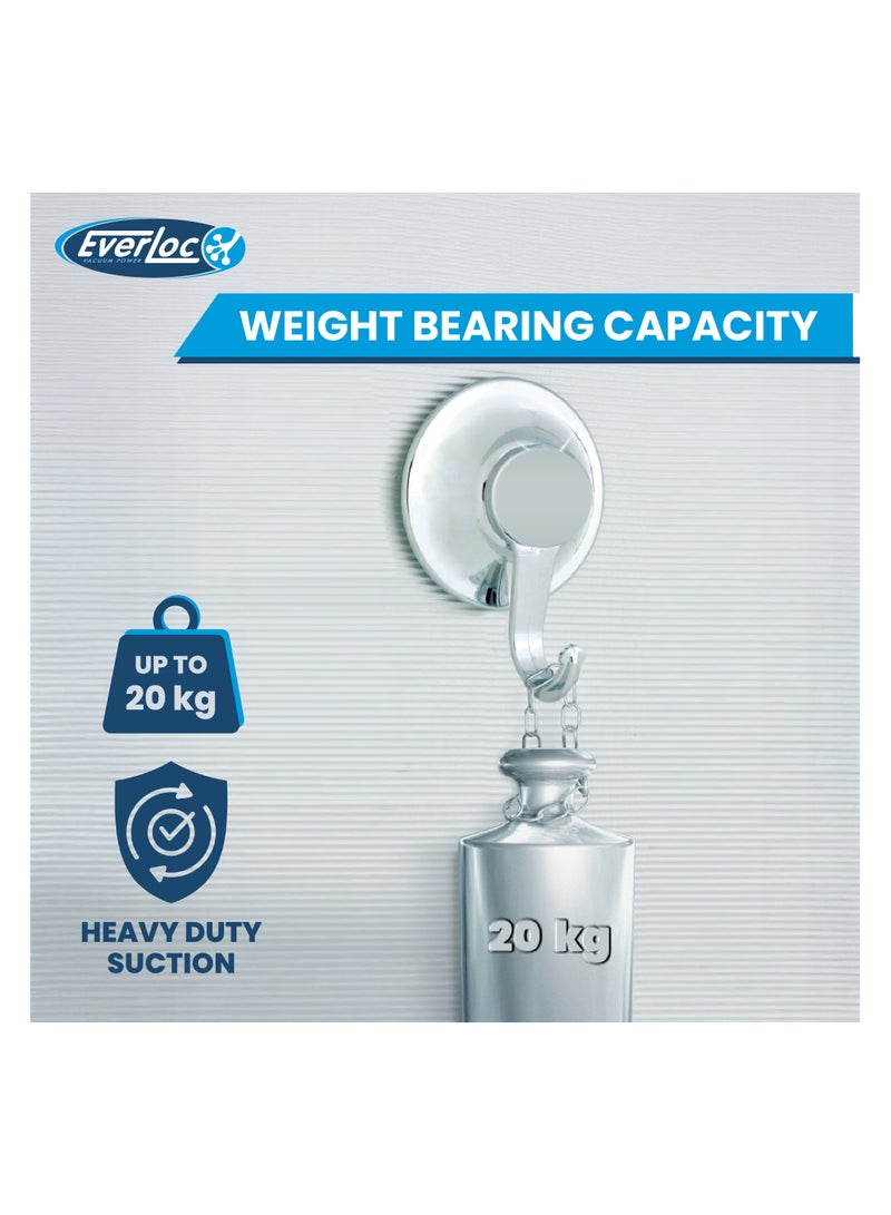 Everloc Towel Ring Holder, No Drilling, No Screws, No Glue, No Adhesive, Vacuum Suction Wall Mounted Chrome, for Napkin, Kitchen and Bathroom, Easy Install.  EVL-10239 - Image 5