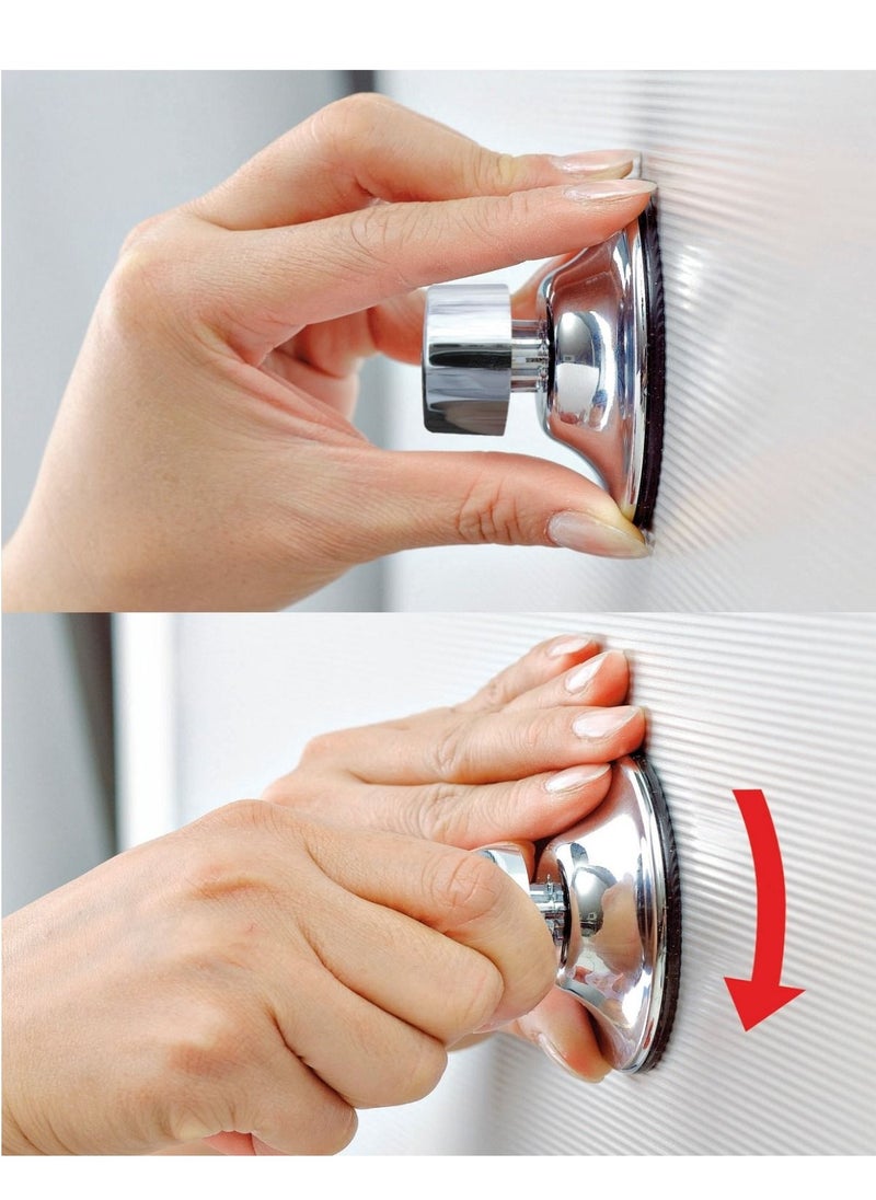 EVERLOC Everloc Towel Ring Holder, No Drilling, No Screws, No Glue, No Adhesive, Vacuum Suction Wall Mounted Chrome, for Napkin, Kitchen and Bathroom, Easy Install.  EVL-10239  - Image 3